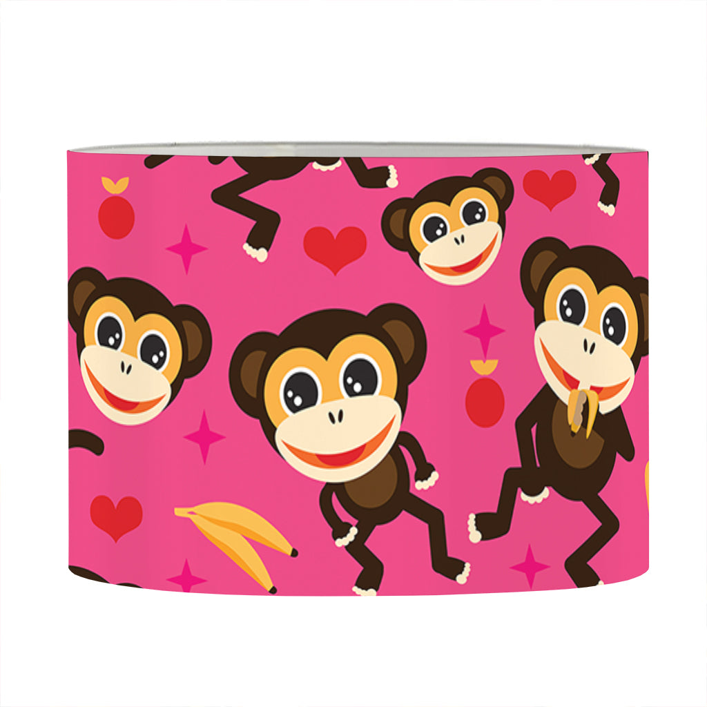 Monkey And Banana Pattern Print Drum Lamp Shade