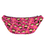 Monkey And Banana Pattern Print Fanny Pack