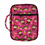 Monkey And Banana Pattern Print Front Pocket Bible Bag