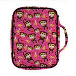 Monkey And Banana Pattern Print Front Pocket Bible Bag