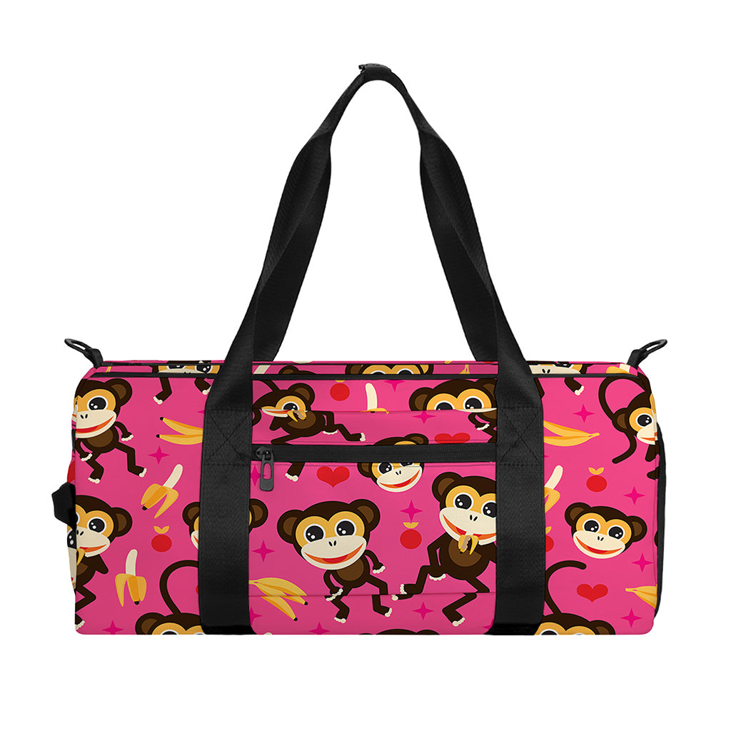 Monkey And Banana Pattern Print Gym Bag