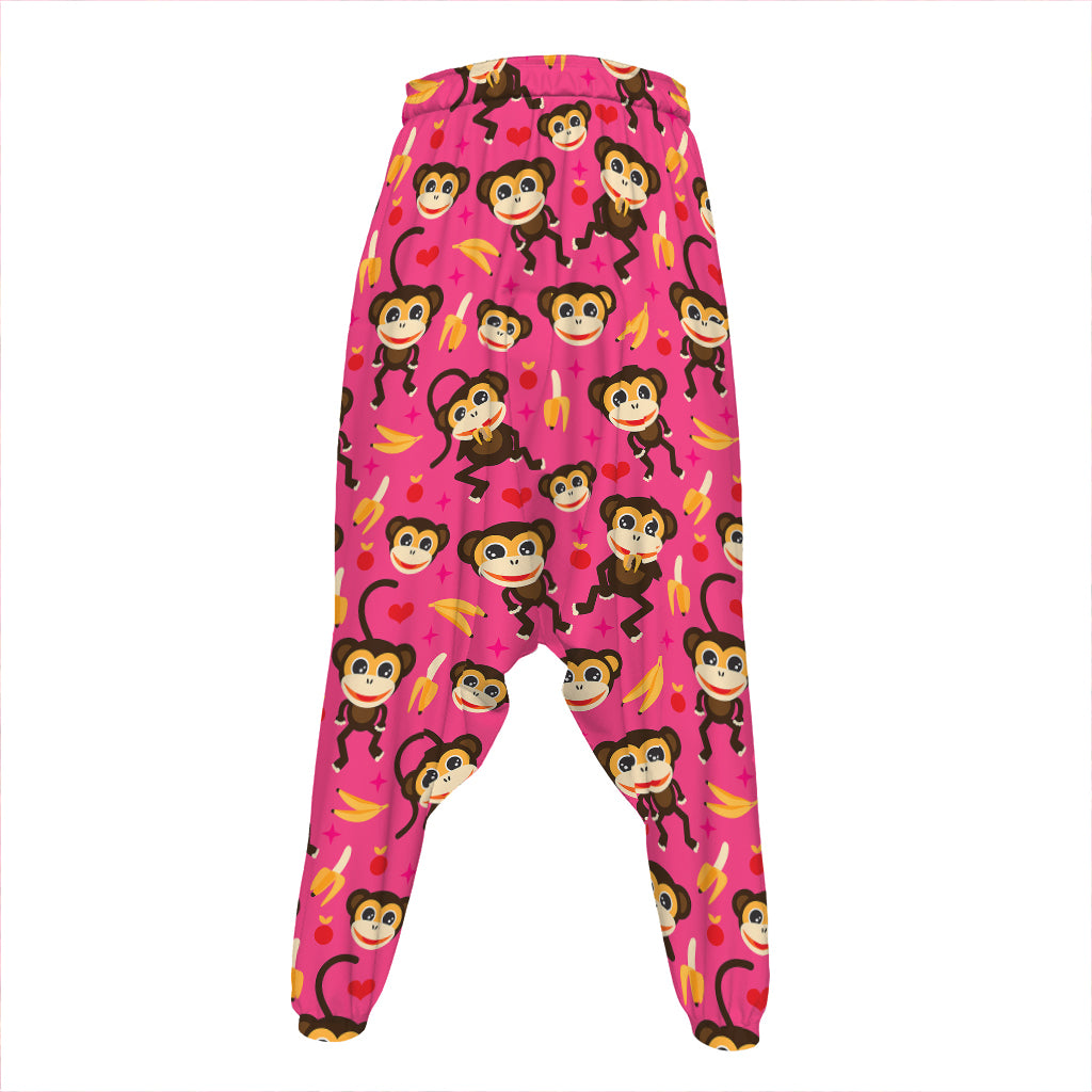 Monkey And Banana Pattern Print Hammer Pants