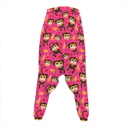 Monkey And Banana Pattern Print Hammer Pants