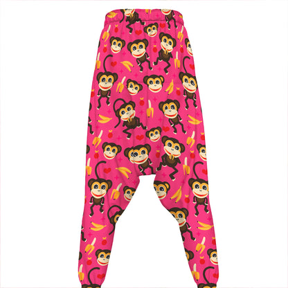 Monkey And Banana Pattern Print Hammer Pants