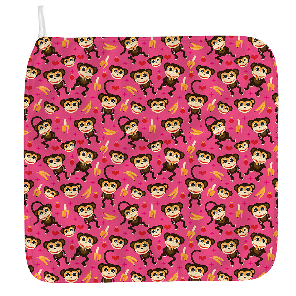 Monkey And Banana Pattern Print Hand Towel