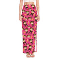 Monkey And Banana Pattern Print High Slit Maxi Skirt