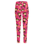 Monkey And Banana Pattern Print High-Waisted Pocket Leggings