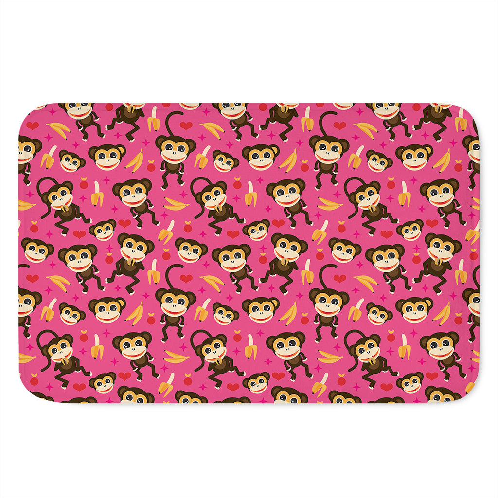 Monkey And Banana Pattern Print Indoor Door Mat