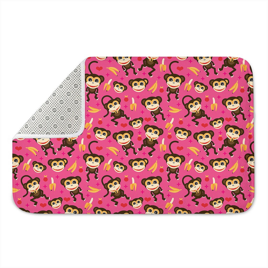 Monkey And Banana Pattern Print Indoor Door Mat