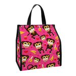 Monkey And Banana Pattern Print Insulated Lunch Tote