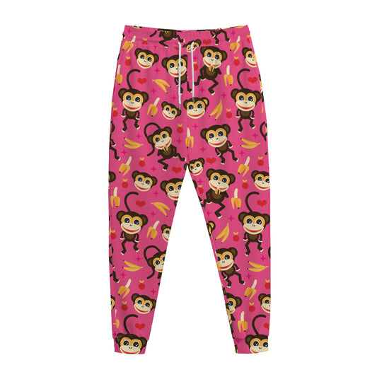 Monkey And Banana Pattern Print Jogger Pants
