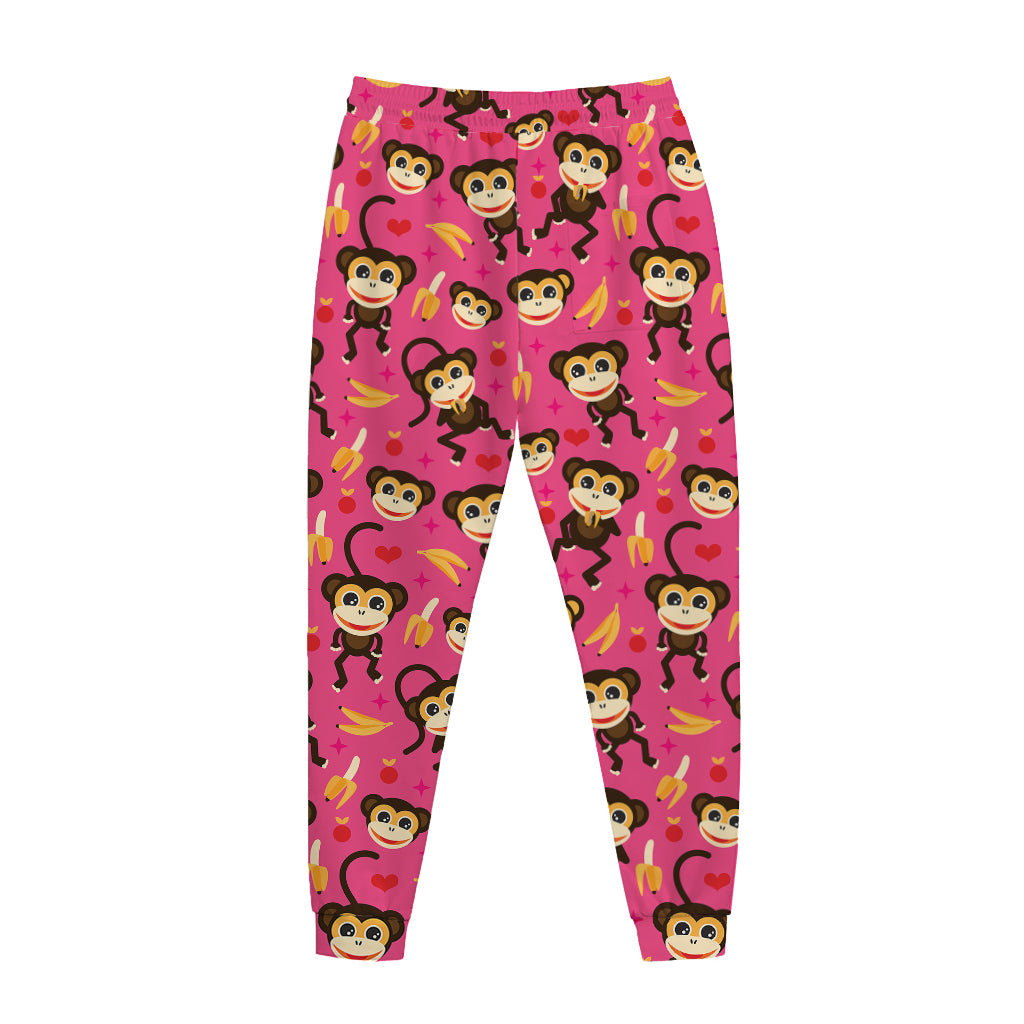 Monkey And Banana Pattern Print Jogger Pants