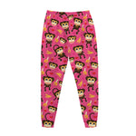 Monkey And Banana Pattern Print Jogger Pants