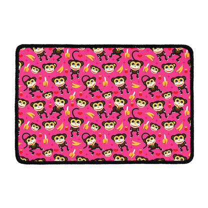 Monkey And Banana Pattern Print Kitchen Mat