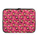Monkey And Banana Pattern Print Laptop Sleeve