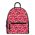 Monkey And Banana Pattern Print Leather Backpack