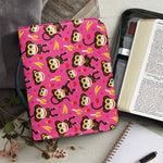 Monkey And Banana Pattern Print Leather Bible Cover