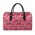 Monkey And Banana Pattern Print Leather Duffel Bag