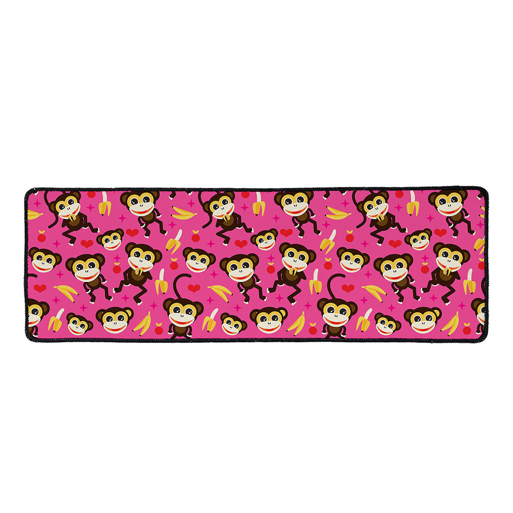 Monkey And Banana Pattern Print Long Kitchen Mat