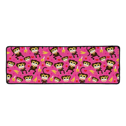 Monkey And Banana Pattern Print Long Kitchen Mat