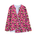 Monkey And Banana Pattern Print Long Sleeve Short Coat