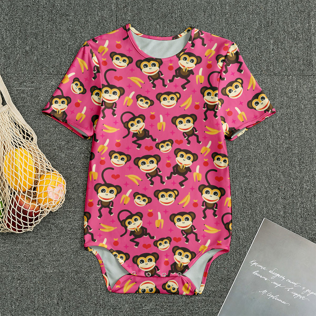 Monkey And Banana Pattern Print Men's Bodysuit