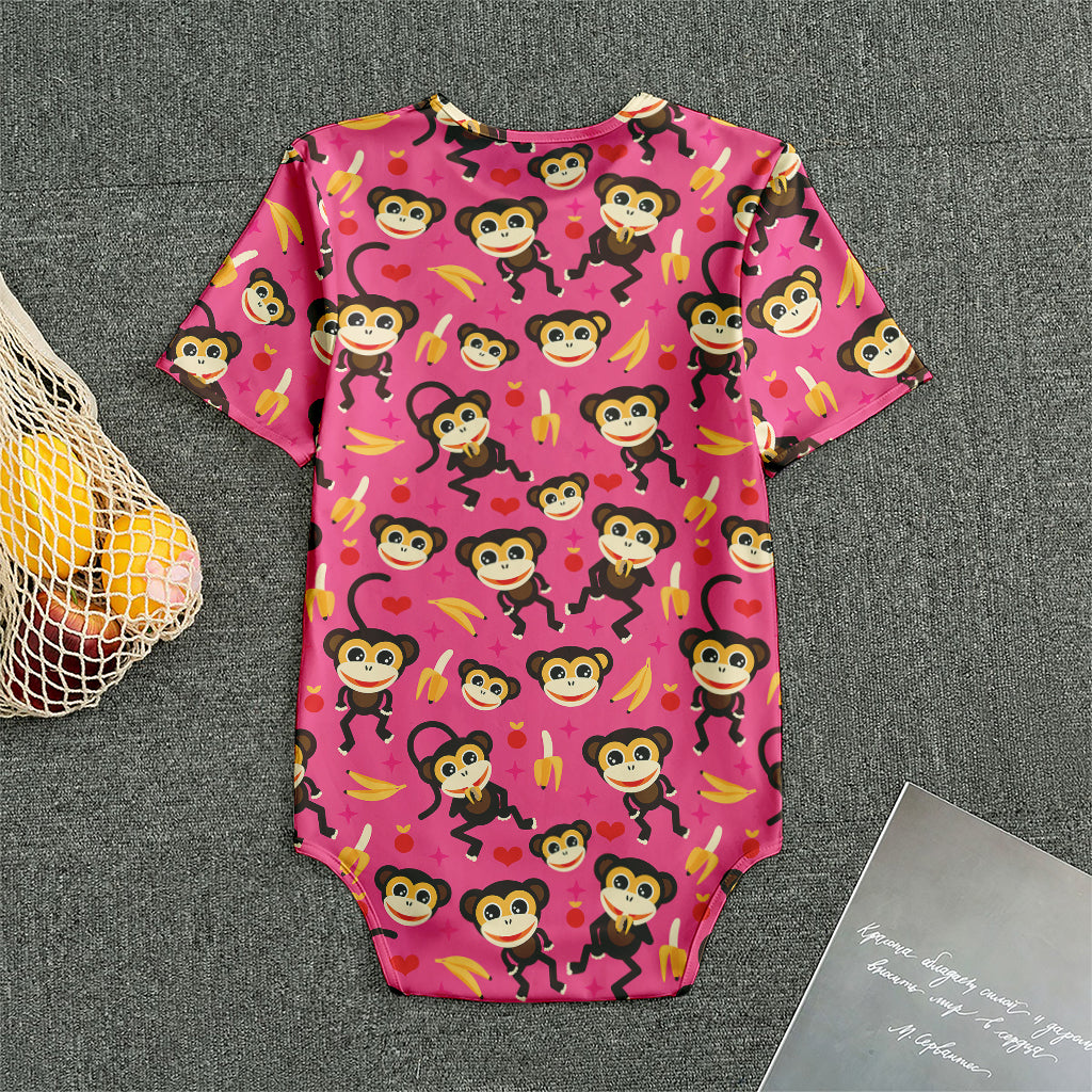 Monkey And Banana Pattern Print Men's Bodysuit