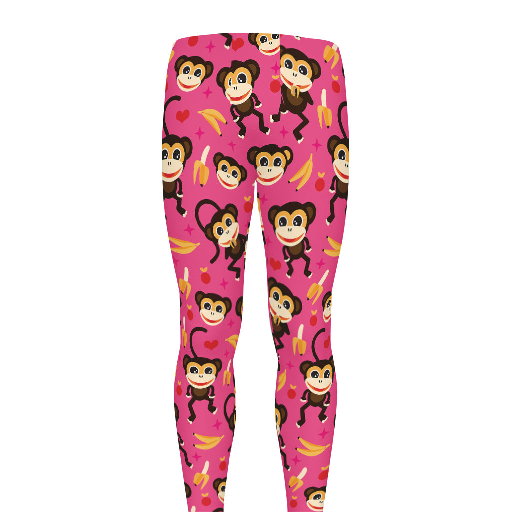 Monkey And Banana Pattern Print Men's leggings