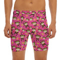 Monkey And Banana Pattern Print Men's Long Boxer Briefs