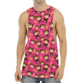 Monkey And Banana Pattern Print Men's Muscle Tank Top