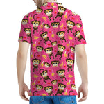 Monkey And Banana Pattern Print Men's Polo Shirt