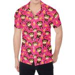 Monkey And Banana Pattern Print Men's Shirt