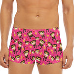 Monkey And Banana Pattern Print Men's Short Boxer Briefs