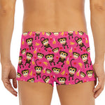 Monkey And Banana Pattern Print Men's Short Boxer Briefs