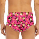 Monkey And Banana Pattern Print Men's Triangle Swim Briefs
