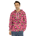Monkey And Banana Pattern Print Men's Velvet Pullover Hoodie