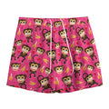 Monkey And Banana Pattern Print Mesh Shorts