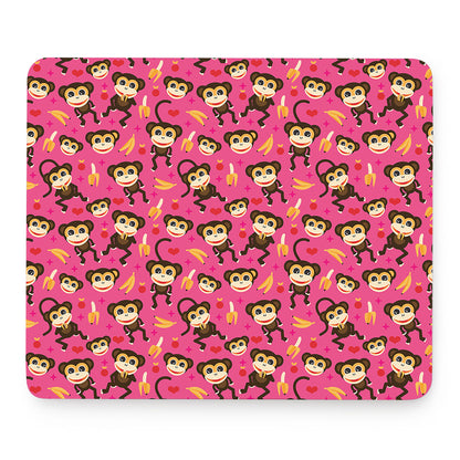 Monkey And Banana Pattern Print Mouse Pad