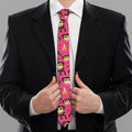 Monkey And Banana Pattern Print Necktie
