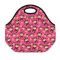 Monkey And Banana Pattern Print Neoprene Lunch Bag