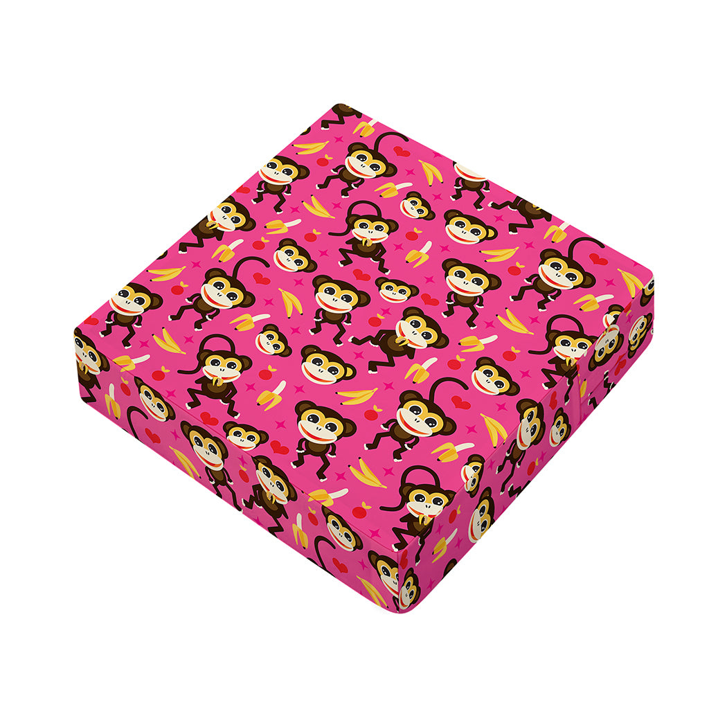 Monkey And Banana Pattern Print Outdoor Seat Cushion Cover