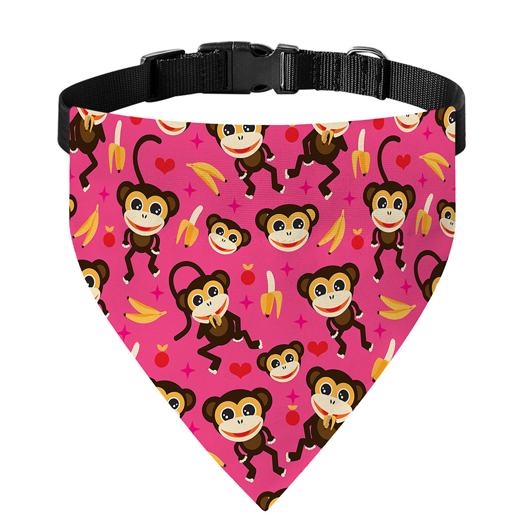 Monkey And Banana Pattern Print Over The Collar Dog Bandana