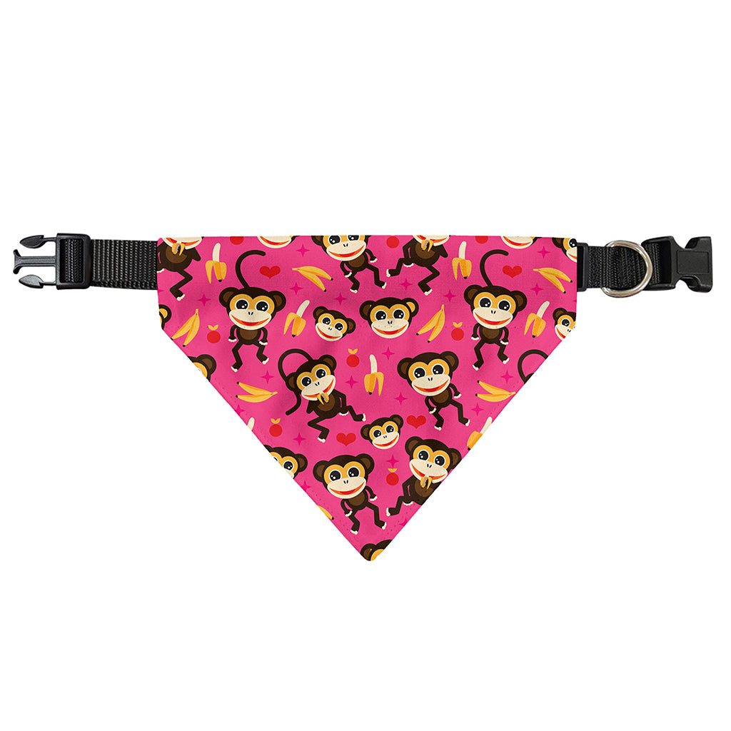 Monkey And Banana Pattern Print Over The Collar Dog Bandana