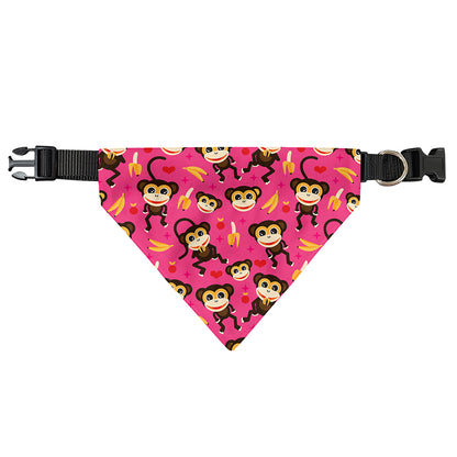 Monkey And Banana Pattern Print Over The Collar Dog Bandana