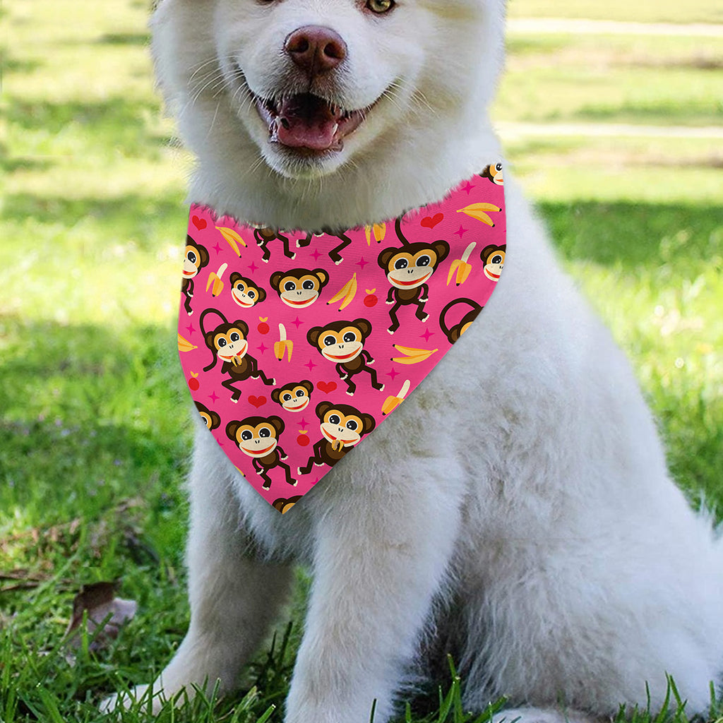 Monkey And Banana Pattern Print Over The Collar Dog Bandana