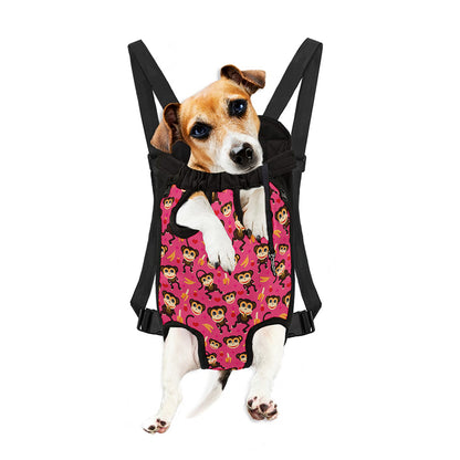 Monkey And Banana Pattern Print Pet Carrier Backpack