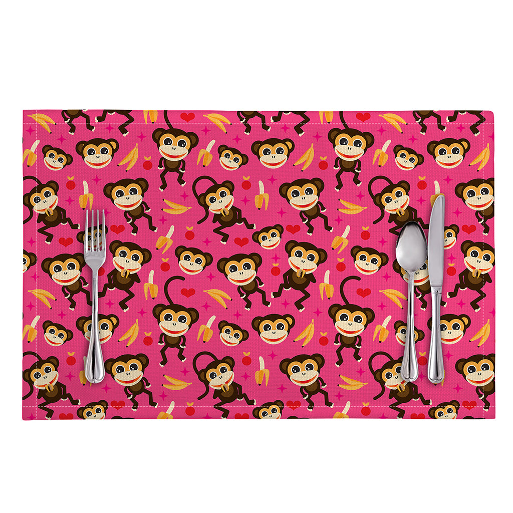Monkey And Banana Pattern Print Placemat
