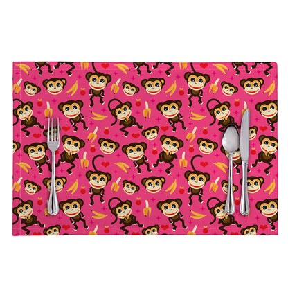 Monkey And Banana Pattern Print Placemat