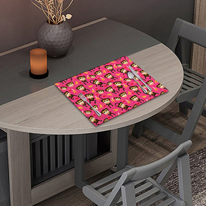 Monkey And Banana Pattern Print Placemat