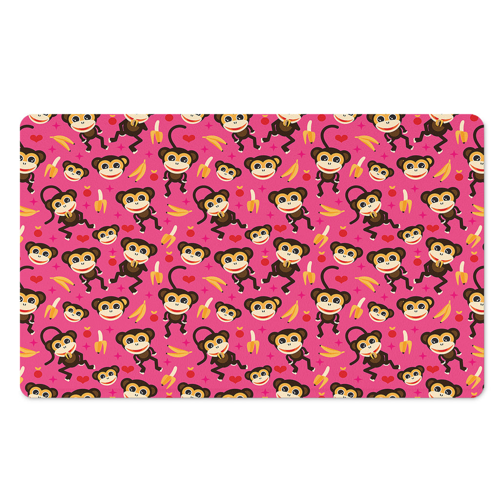 Monkey And Banana Pattern Print Polyester Doormat